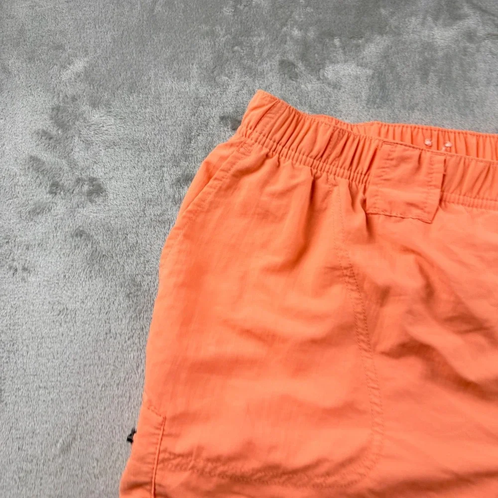 Columbia Women's Orange Hiking Cargo Shorts Size Large AL4572 Elastic Waist 6